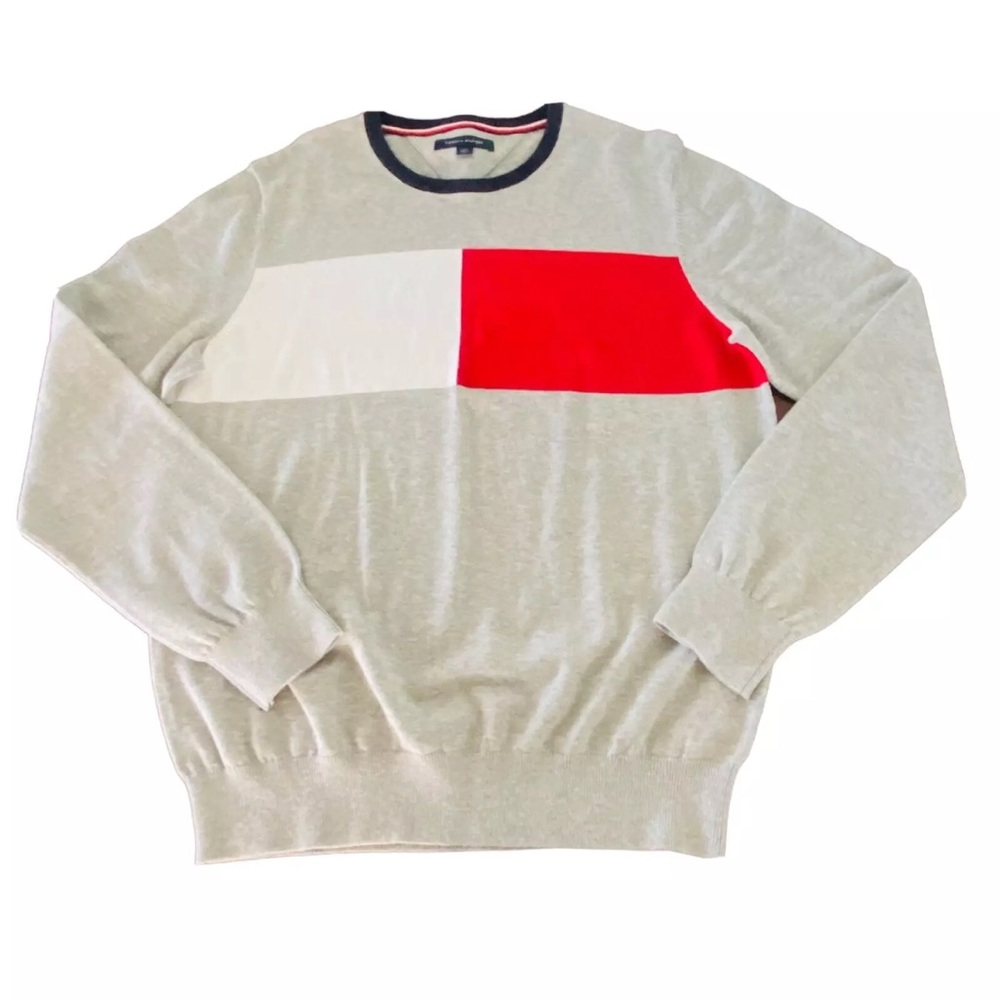 Tommy Hilfiger Sweater Mens Block Crewneck Long Sleeve
